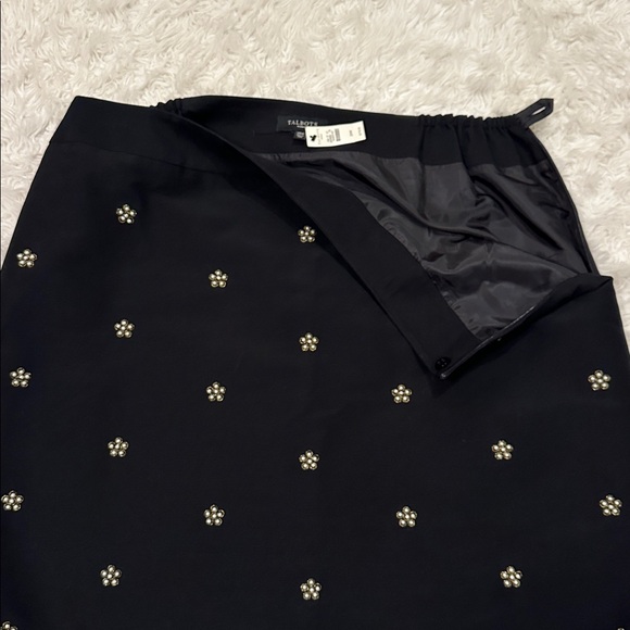 NWT Talbots faux pearl embellished black knee length skirt 20W - Picture 5 of 12